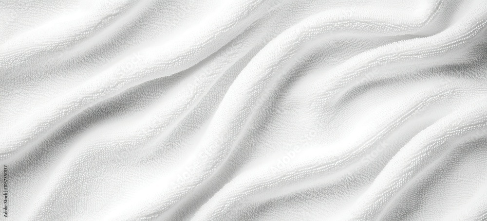 Obraz premium White towel texture background, top view. 