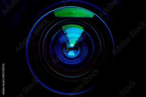 Close-up camera lens,Close-up camera lens with color reflections