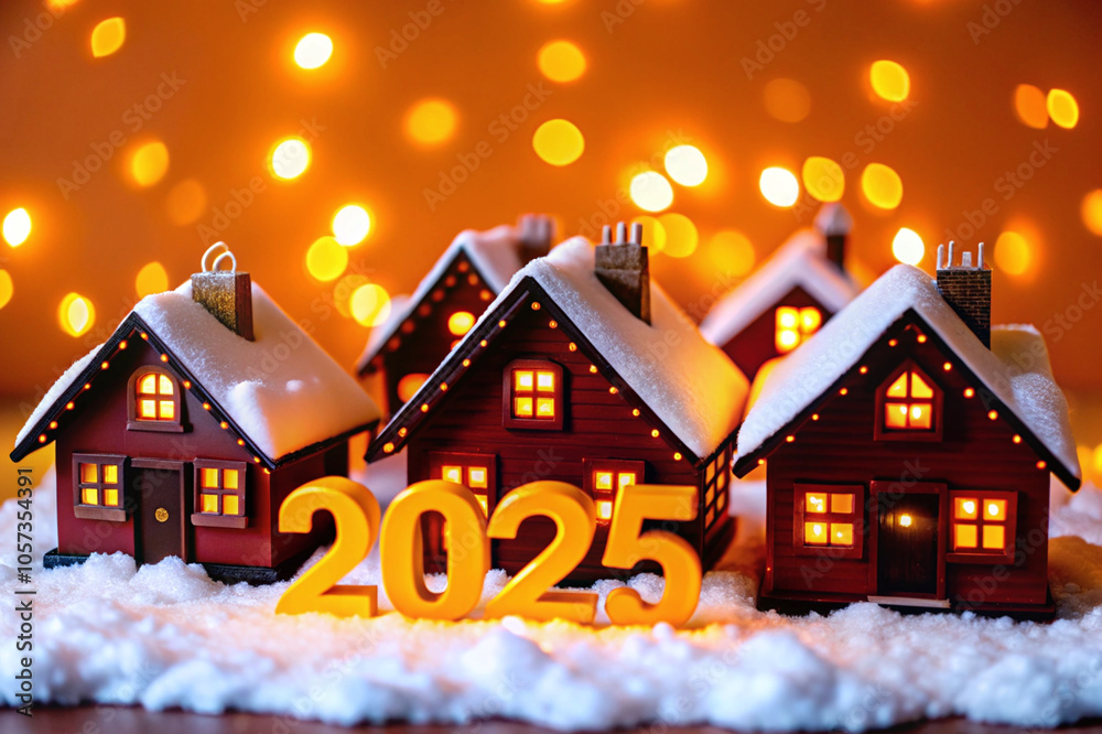 Holiday Village Scene with 2025 Holiday Village Scene with 2025
