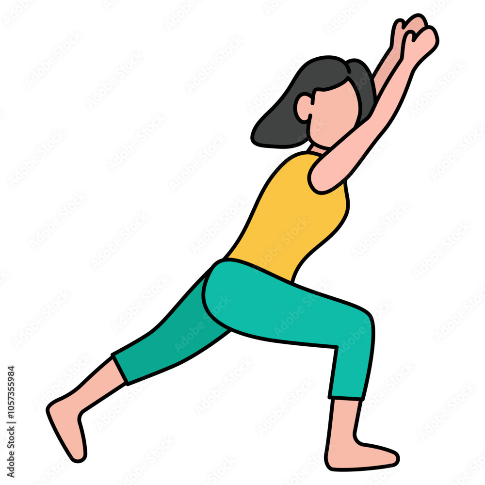 illustration of a woman doing stretching illustration of a woman doing stretching