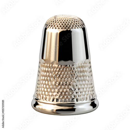 Metal sewing thimble isolated on white