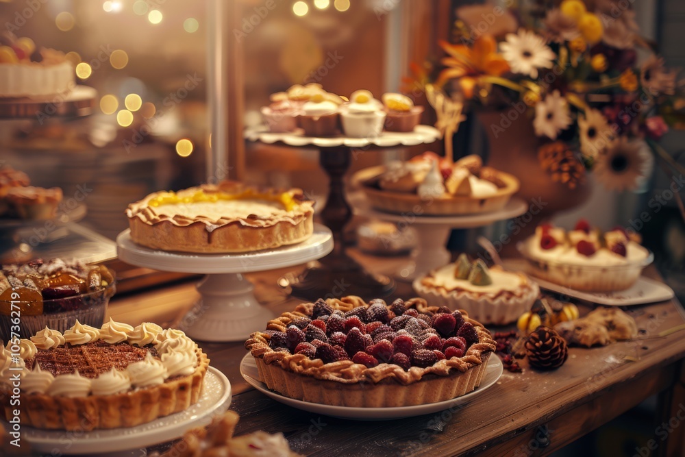 Assortment of Delicious Pastries and Desserts on Display Assortment of Delicious Pastries and Desserts on Display