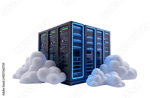 Secure Cloud Server Infrastructure for Modern Business Need Isolated In Transparent Background