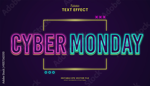 decorative cyber monday editable text effect design