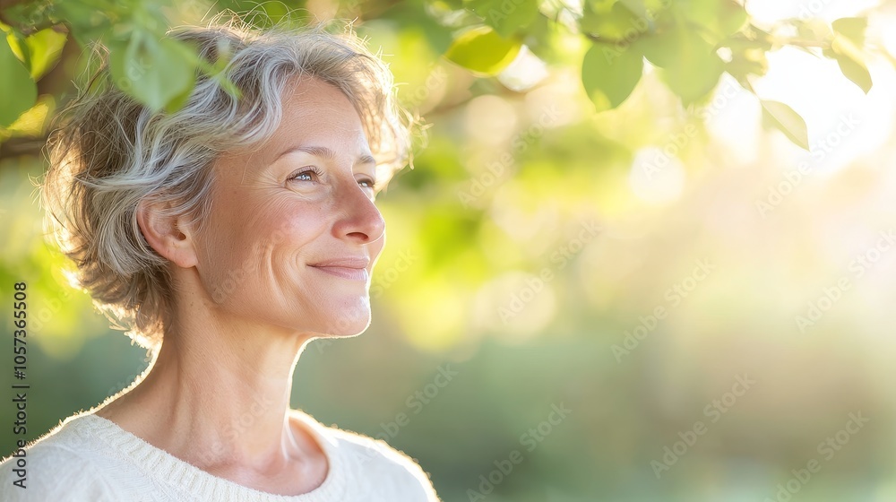 A serene moment in nature capturing the joy and peace of personal reflection amidst lush greenery A serene moment in nature capturing the joy and peace of personal reflection amidst lush greenery