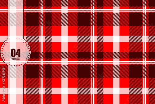 Red plaid pattern,Seamless flannel grid striped fabric pattern background,vector illustration