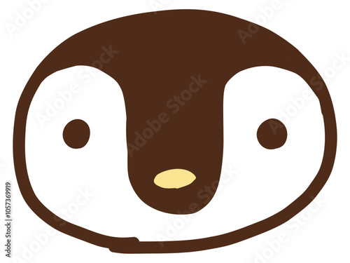 手描きのぺんぎんの顔