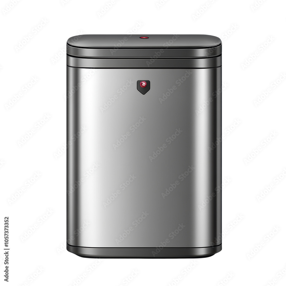 Sleek and Modern Stainless Steel Trash Can on a white background. Sleek and Modern Stainless Steel Trash Can on a white background.
