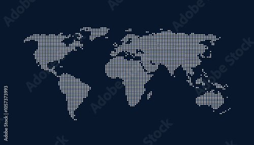 Dotted color world map vector.