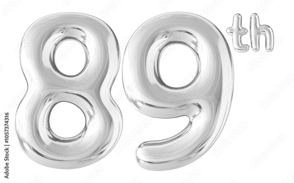 89th Year Anniversary Silver Number Bubble 89th Year Anniversary Silver Number Bubble
