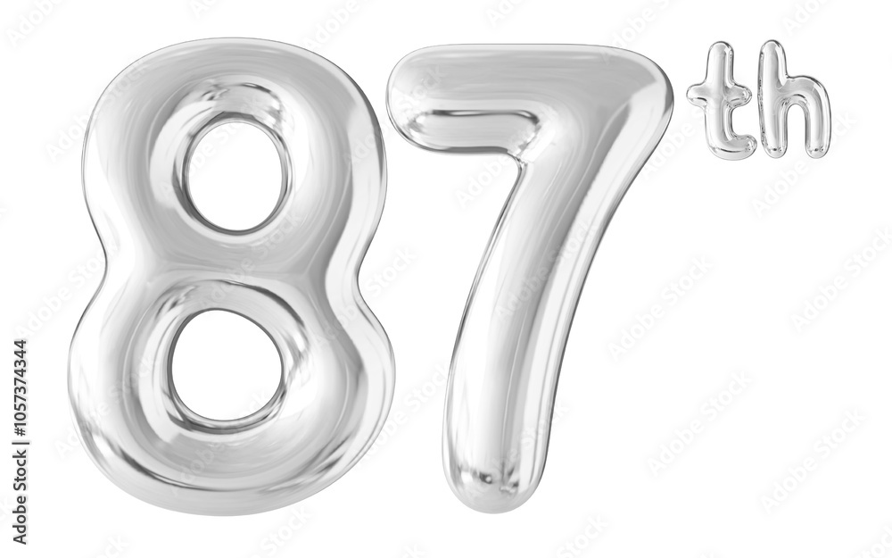 87th Year Anniversary Silver Number Bubble 87th Year Anniversary Silver Number Bubble