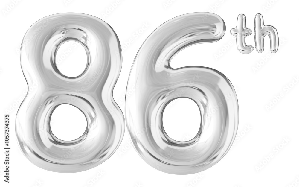 86th Year Anniversary Silver Number Bubble 86th Year Anniversary Silver Number Bubble