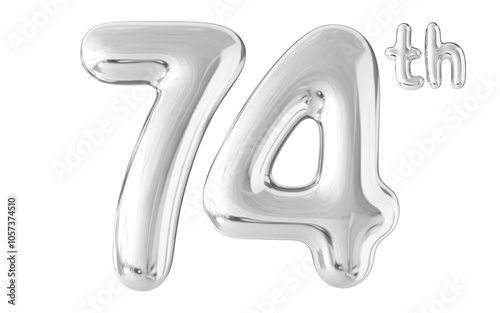 74th Year Anniversary Silver Number Bubble photo