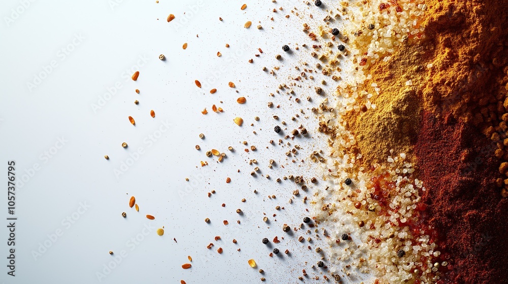 Spices on a white background