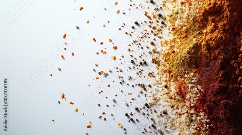 Spices on a white background