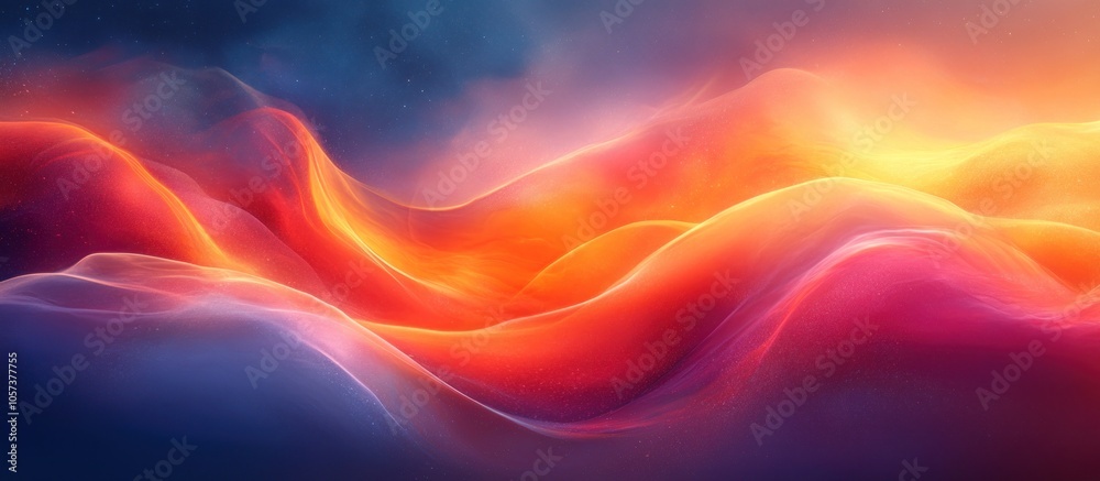 A vibrant, abstract landscape with flowing colors evoking a sense of tranquility and wonder. A vibrant, abstract landscape with flowing colors evoking a sense of tranquility and wonder.
