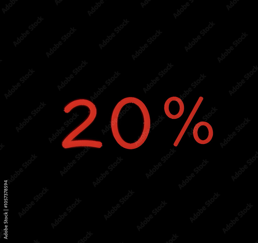 20% numeric sign, perfect for seasonal sales and Black Friday promotions. 20% numeric sign, perfect for seasonal sales and Black Friday promotions.