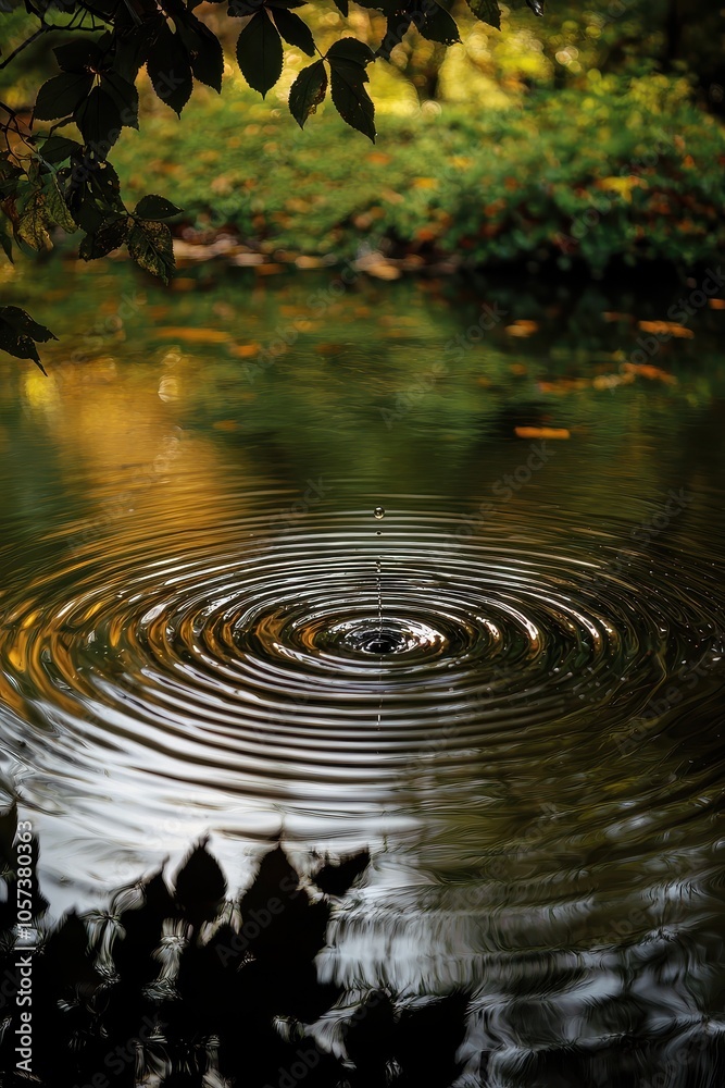 Naklejka premium A drop drips into the water. Selective focus