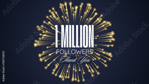 Thank you followers peoples, 1m online social group, happy banner celebrate, Vector illustration image.
