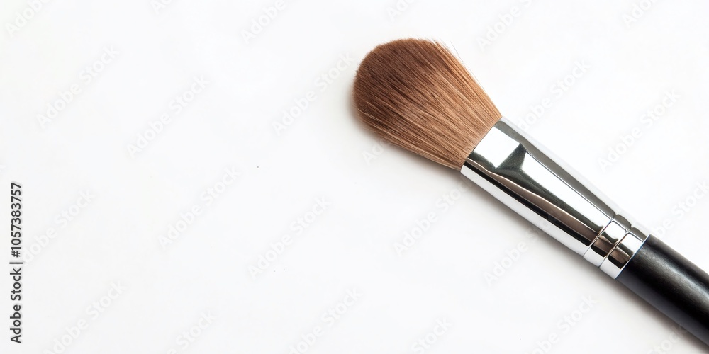 Makeup Brush Isolated on White Background with Copy Space for Beauty and Cosmetics Industry Makeup Brush Isolated on White Background with Copy Space for Beauty and Cosmetics Industry