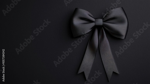 Elegant black bow on a dark background a minimalist design element for gifts and decorations