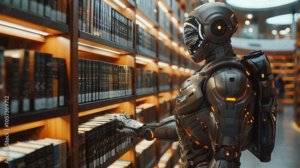 Futuristic Robot Exploring a Library of Knowledge Futuristic Robot Exploring a Library of Knowledge