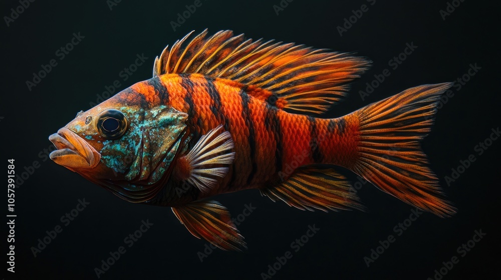 Captivating fish portraits captured with a camera, highlighting the intricate details and vibrant colors of each fish. The photograph offers ample space for creative text or graphics. Captivating fish portraits captured with a camera, highlighting the intricate details and vibrant colors of each fish. The photograph offers ample space for creative text or graphics.