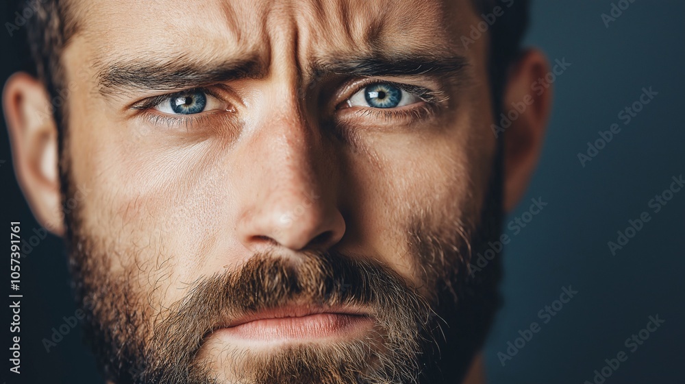 Obraz premium Intense Emotion of a Desperate Man with Tears