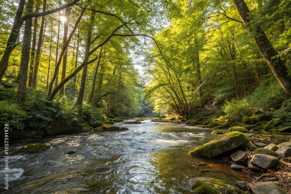 Serene Forest Stream Double Exposure Photography for Nature Lovers and Tranquil Landscapes Serene Forest Stream Double Exposure Photography for Nature Lovers and Tranquil Landscapes