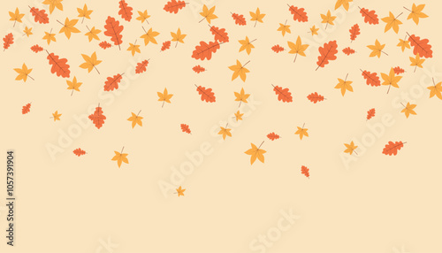Falling leaves, autumn background. Vector design. 
