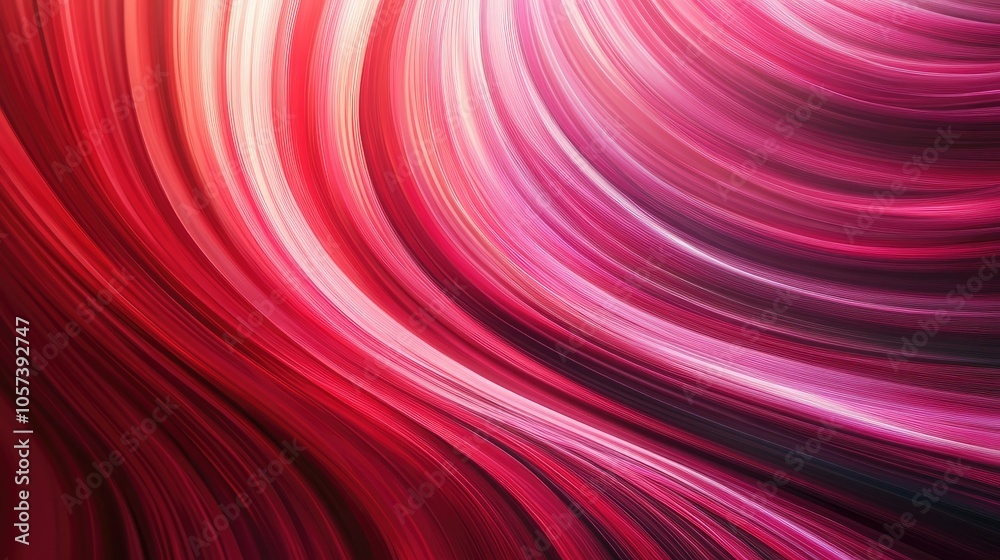 Obraz premium Abstract curved lines create a dynamic gradient in a background of red rays transitioning from bright to dark, offering a visually engaging composition and ample space for text.