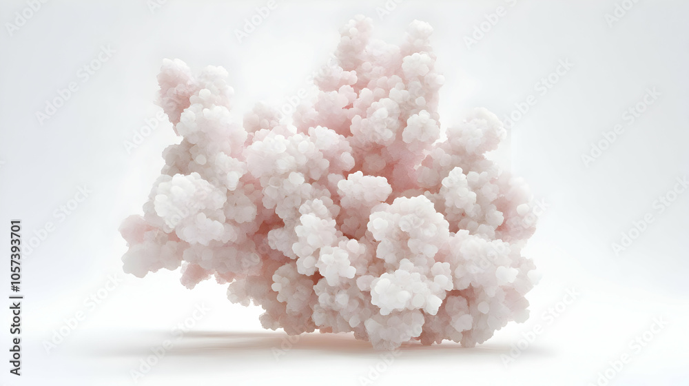 A soft, pinkish cloud-like formation on a white background, evoking a serene atmosphere. A soft, pinkish cloud-like formation on a white background, evoking a serene atmosphere.