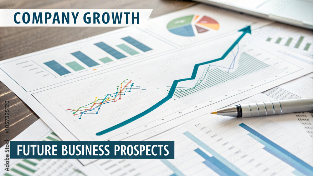 Company growth is illustrated through various charts and graphs, showcasing future business prospects and trends in professional setting Company growth is illustrated through various charts and graphs, showcasing future business prospects and trends in professional setting