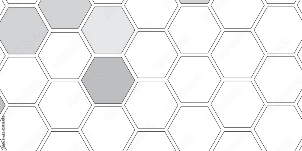 Vector geometric seamless texture symbol. Hexagon, bees hive cells pattern. Bee honey shapes. Abstract pattern with hexagonal white and gray technology line paper background. Stylish grid texture.
Vector geometric seamless texture symbol. Hexagon, bees hive cells pattern. Bee honey shapes. Abstract pattern with hexagonal white and gray technology line paper background. Stylish grid texture.