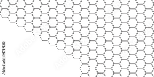 Vector geometric seamless texture symbol. Hexagon, bees hive cells pattern. Bee honey shapes. Abstract pattern with hexagonal white and gray technology line paper background.   Stylish grid texture. 
