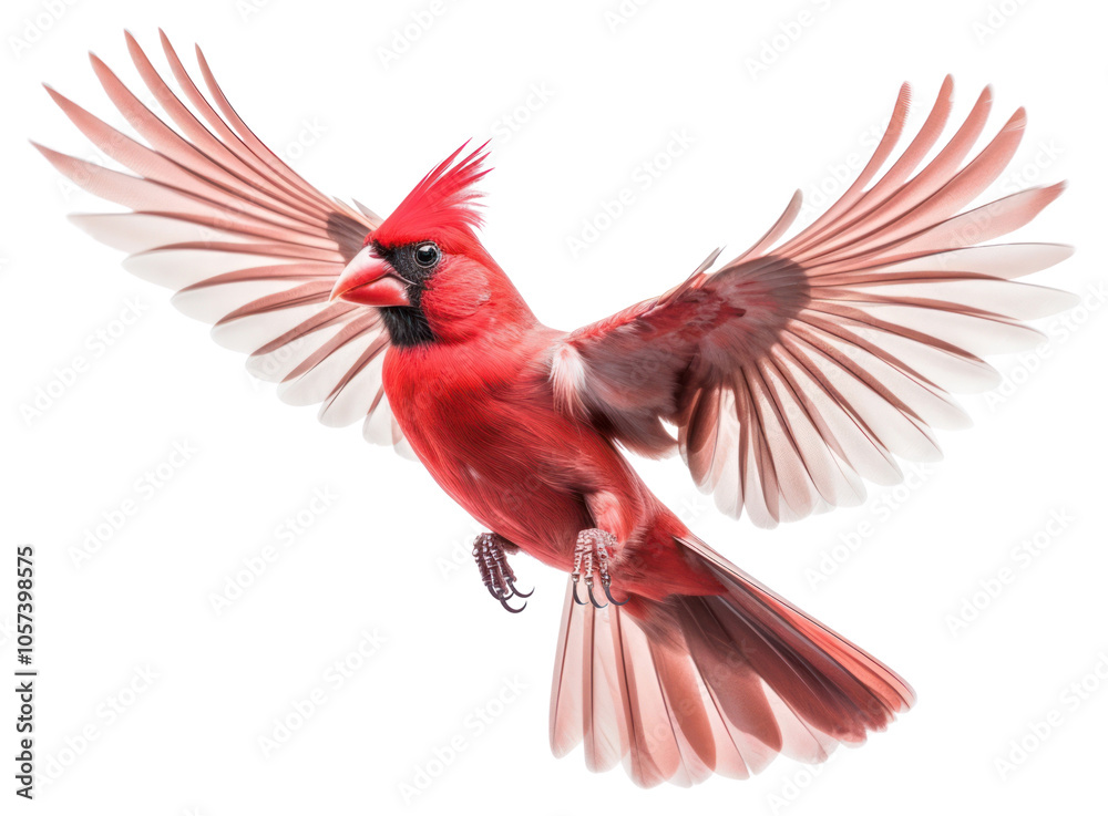 Fototapeta premium PNG Flying cardinal bird animal red.