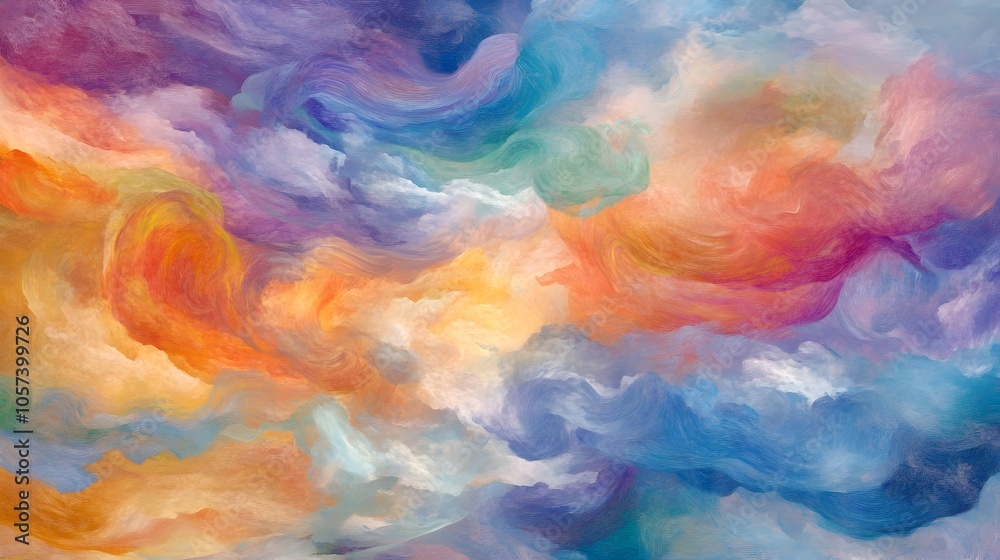 Fototapeta premium Surreal Ethereal Representation of the Five Love Languages in Vibrant Impressionistic Brushstrokes
