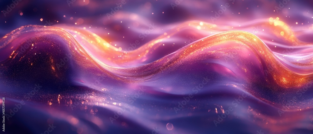 Vibrant abstract composition featuring flowing forms in deep purple, magenta, and shimmering gold, evoking a sense of elegance and dynamism Vibrant abstract composition featuring flowing forms in deep purple, magenta, and shimmering gold, evoking a sense of elegance and dynamism