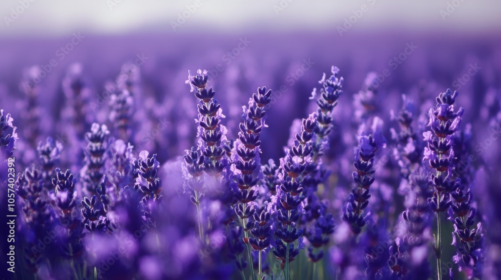 A field of lavender stretching as far as the eye can see A field of lavender stretching as far as the eye can see