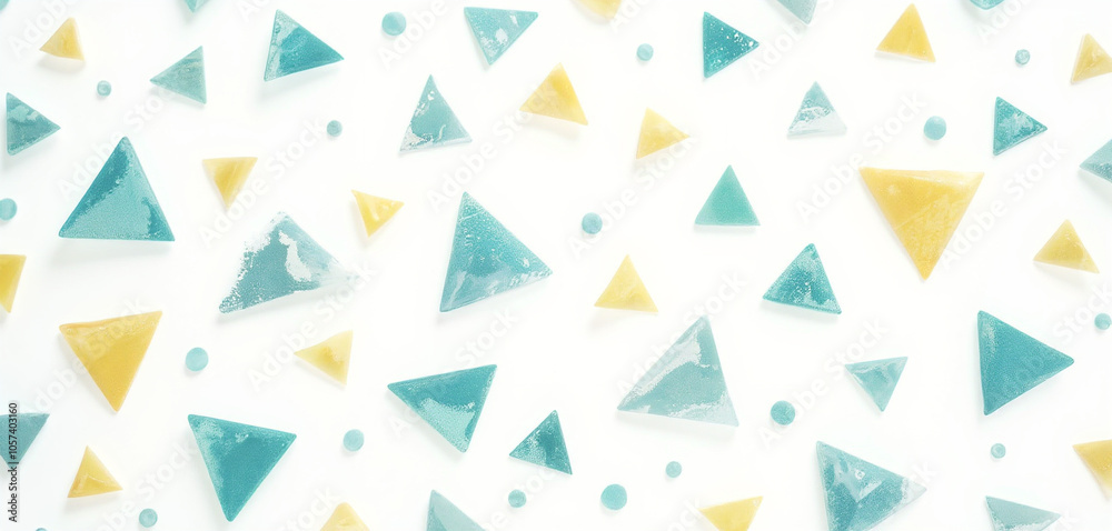 Minimalist Triangle Pattern with Teal and Yellow Pastel Colors Minimalist Triangle Pattern with Teal and Yellow Pastel Colors