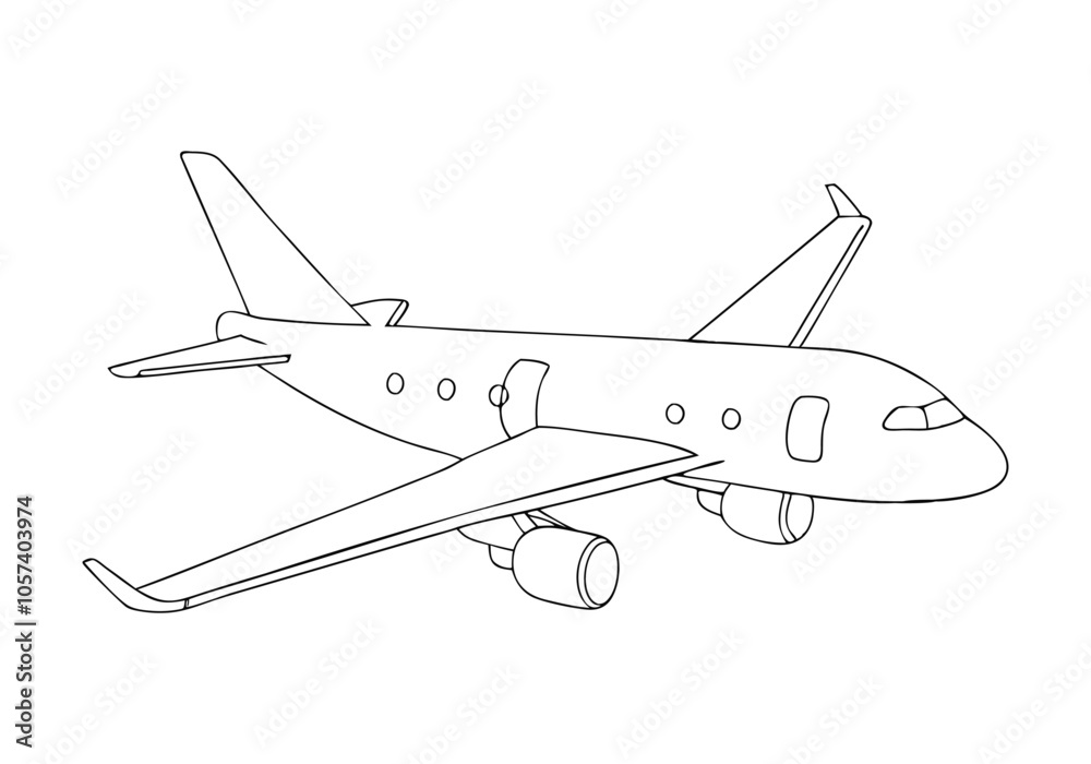 Continuous Line Art of an Airplane. Minimalist Travel and Aviation Illustration Continuous Line Art of an Airplane. Minimalist Travel and Aviation Illustration