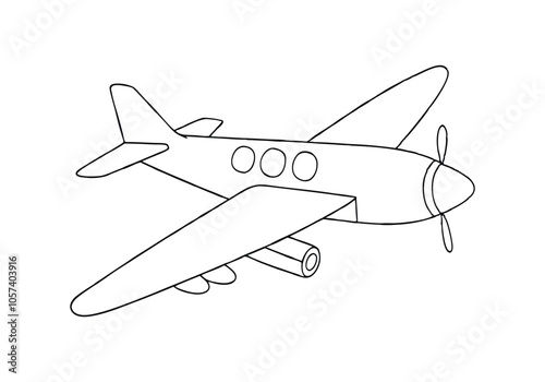 Continuous Line Art of an Airplane. Minimalist Travel and Aviation Illustration