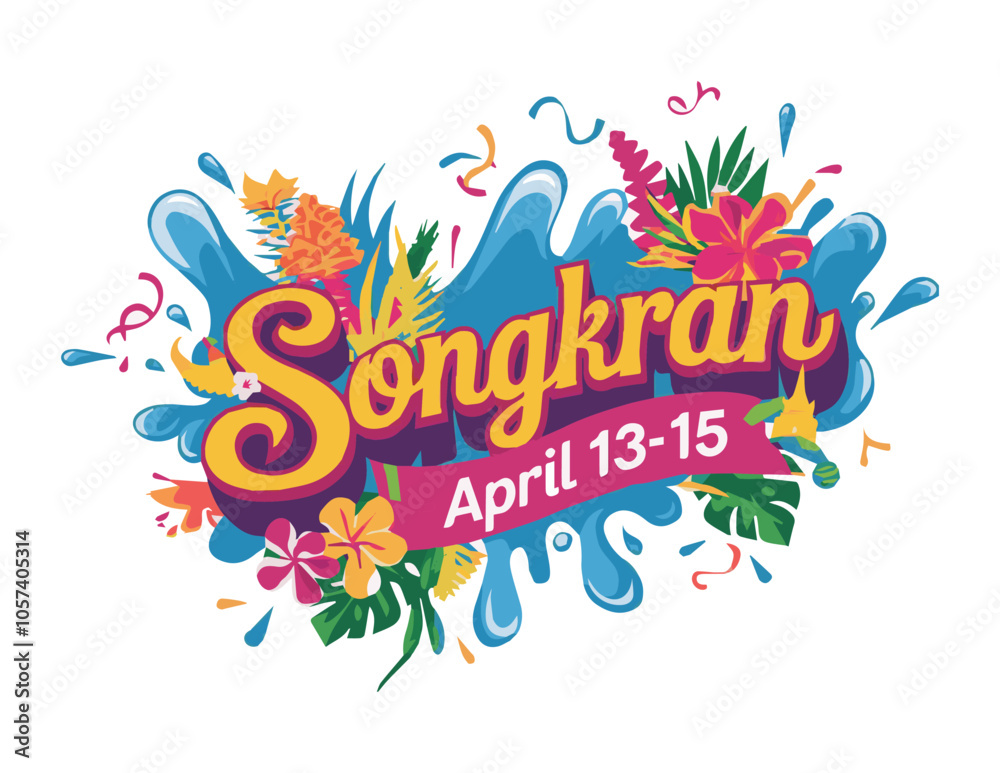 Obraz premium Songkran Festival Logo Design 