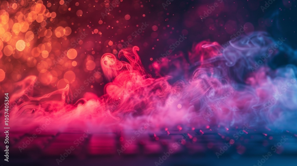 Abstract colorful smoke on a dark background Abstract colorful smoke on a dark background