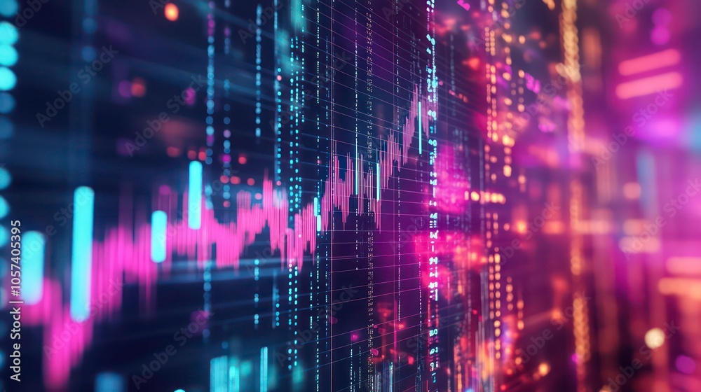 Abstract digital visualization of data trends and metrics in a futuristic design. Abstract digital visualization of data trends and metrics in a futuristic design.