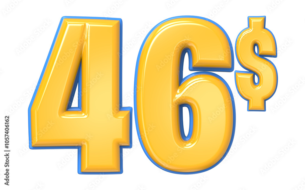 Blue And Yellow Number 3D Render Blue And Yellow Number 3D Render