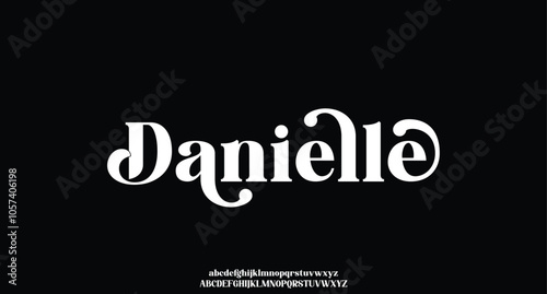 Elegant and modern sans serif alphabet font uppercase and number fonts victorian typeface
