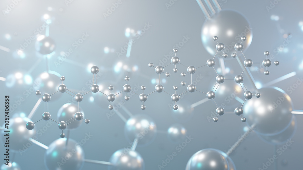 lumateperone molecular structure, 3d model molecule, caplyta ...