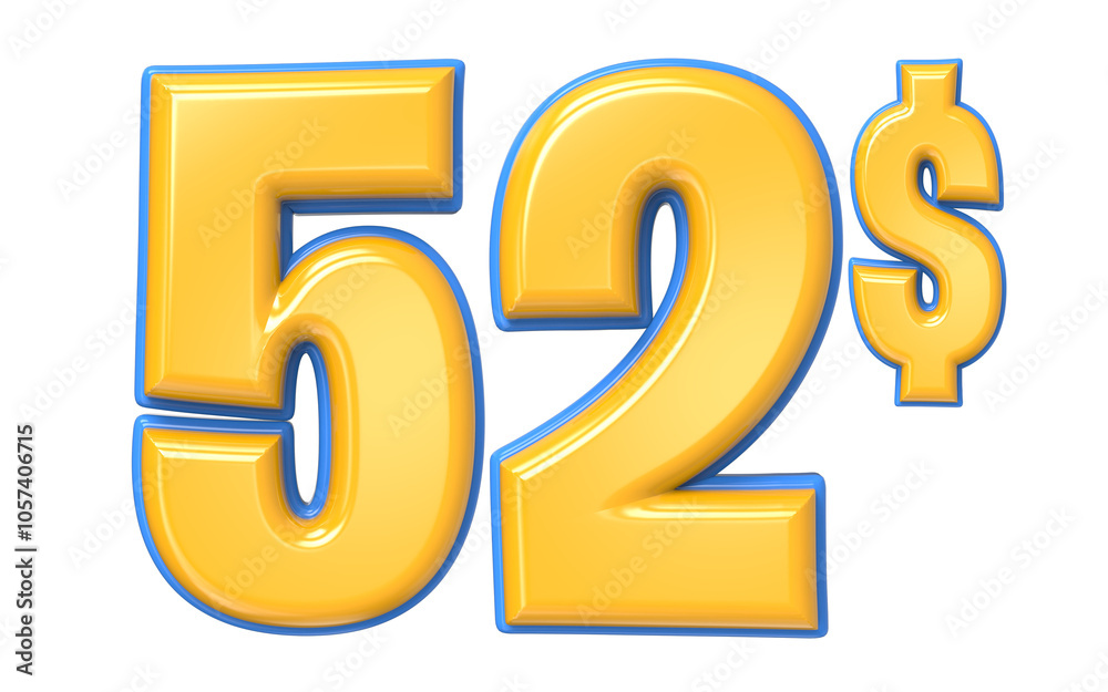 Blue And Yellow Number 3D Render Blue And Yellow Number 3D Render