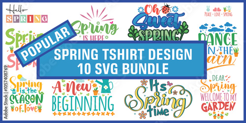 Spring svg bundle - Spring tshirt design svg  bundle , Cut Files , Hello vector designs - Sweet Quote idea | Winter Saying svg - Season Clipart , Welcome Spring svg  design